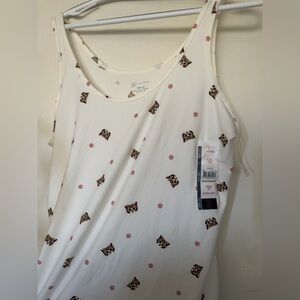 No Boundaries Cat Print Scoop Neck Tank Top XXXL NWT Pink Polka Dot Kitten